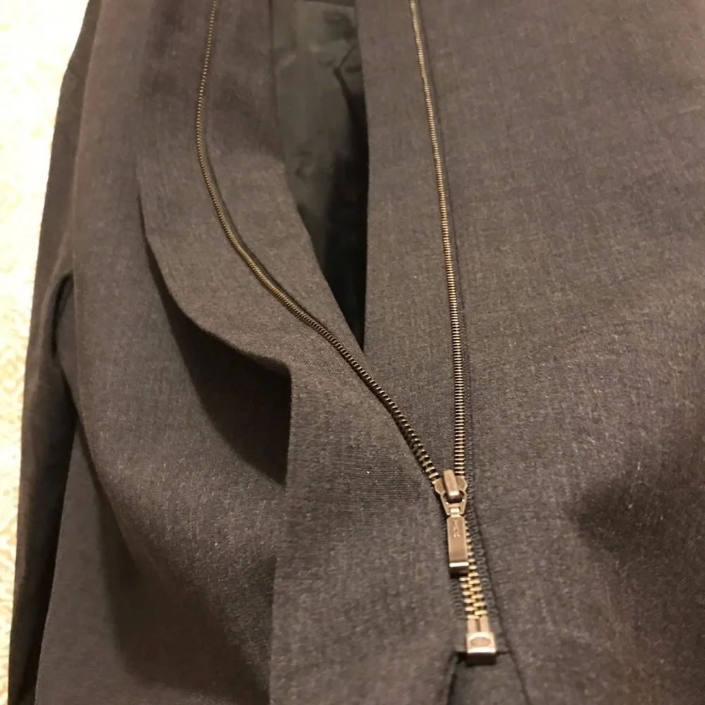 Valerie Stevens Petites Collection Gray Wool Zip Front Long Sleeve Jacket NWOT - Picture 6 of 15